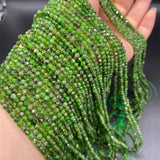 Green Carp Pyroxene Round Spacer Beads for Jewelry Making