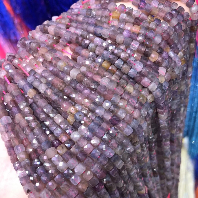 Faceted Rubys Sapphired Beads Square Shape 4mm