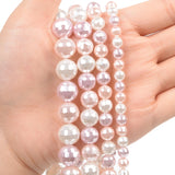 Faceted Shell Pearls Beads Natural Shell Round Loose Spacer Beads 15''