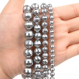 Faceted Shell Pearls Beads Natural Shell Round Loose Spacer Beads 15''