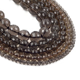Faceted Smoky Quartz Crystal Glass Beads Spacer Beads 6-12mm