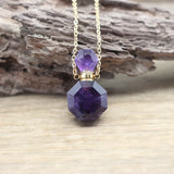 Gemstone Perfume Bottle Pendant Necklace Crystal Essential Oil Charm Jewelry