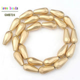 Faceted Teardrop Buddha Maitreya Head Prismatic Matte Beads