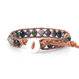 Faceted Tourmaline Leather Wrap Bracelet Jewelry