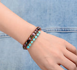 Faceted Tourmaline Leather Wrap Bracelet Jewelry