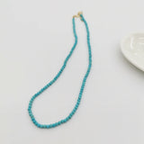 Faceted Turquoise Necklace Gemstones 14K Filled Collier Femme Women