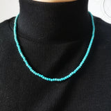 Faceted Turquoise Necklace Gemstones 14K Filled Collier Femme Women
