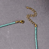 Faceted Turquoise Necklace Nature Pearl Natural Stones Beaded 14K Filled