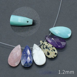 Faceted Water Drop Natural Crystal Stone Pendant Reiki Healing