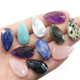 Faceted Water Drop Natural Crystal Stone Pendant Reiki Healing