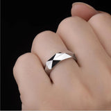 Faceted Wedding Band For Men, Tungsten Carbide Ring