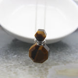 Faceted Tiger Eye Perfume Bottle Pendant Necklace