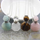 Faceted Tiger Eye Perfume Bottle Pendant Necklace