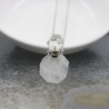Faceted Tiger Eye Perfume Bottle Pendant Necklace