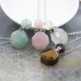 Faceted Tiger Eye Perfume Bottle Pendant Necklace