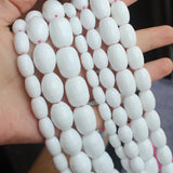 Faceted Porcelain Agates Drum Shape Beads for DIY Jewelry Making