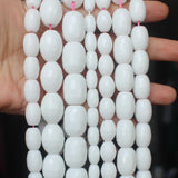 Faceted Porcelain Agates Drum Shape Beads for DIY Jewelry Making
