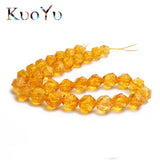 Faceted Yellow Citrines Quartz Beads 15inches 6/8/10/12mm DIY Bracelet