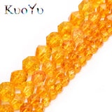 Faceted Yellow Citrines Quartz Beads 15inches 6/8/10/12mm DIY Bracelet