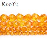 Faceted Yellow Citrines Quartz Beads 15inches 6/8/10/12mm DIY Bracelet