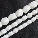 Faceted Porcelain Rectangle Column Beads 15in Strand