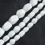 Faceted Porcelain Rectangle Column Beads 15in Strand