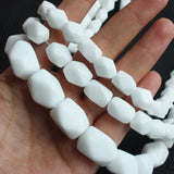 Faceted Porcelain Rectangle Column Beads 15in Strand