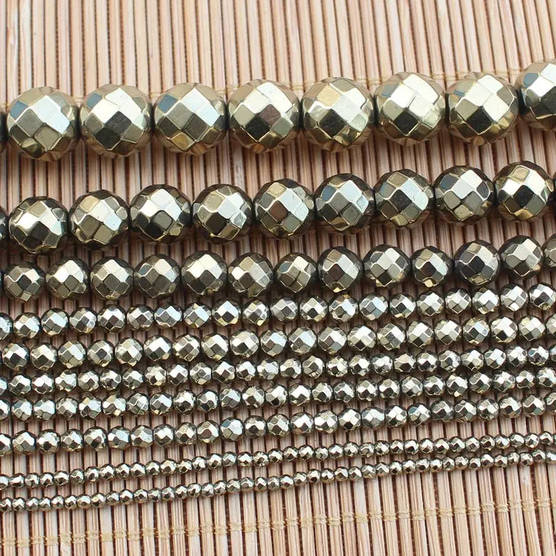 2-12mm Hematite Electroplate Pyrite Round Beads 15inch