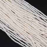 Natural Freshwater Pearl Strand 3.5-4mm Button Shaped Flat Round