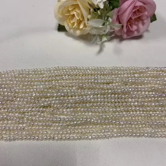 3-4mm AA Freshwater Baroque Pearl Strand