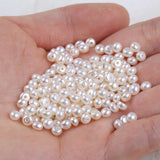 Freshwater Pearls 4-4.5mm Flat Beads Half Hole Button Loose Pearls