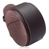 Men's Wide Leather Bracelet Double Layer Cowhide Bracelet
