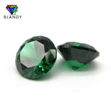 Green CZ Round Machine Cut Stones 1.0~3.0mm 5A Synthetic Emerald Gems