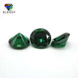 Green CZ Round Machine Cut Stones 1.0~3.0mm 5A Synthetic Emerald Gems