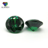 Green CZ Round Machine Cut Stones 1.0~3.0mm 5A Synthetic Emerald Gems
