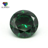 Green CZ Round Machine Cut Stones 1.0~3.0mm 5A Synthetic Emerald Gems