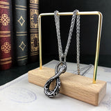 Punk Style Stainless Steel Digital 8 Snake Pendant Necklace