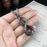 Punk Style Stainless Steel Digital 8 Snake Pendant Necklace