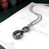 Punk Style Stainless Steel Digital 8 Snake Pendant Necklace