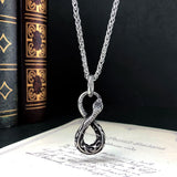 Punk Style Stainless Steel Digital 8 Snake Pendant Necklace