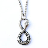 Punk Style Stainless Steel Digital 8 Snake Pendant Necklace