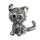 Crystal Rhinestone Eye Brooch Pin Silver