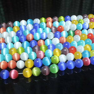 Cat Eye Beads 10mm Multicolor Diy Bracelet Necklace Accessories 10 Strings/Lot