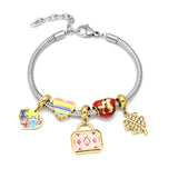 Plating Heart Girls House Charms Chain Bracelet