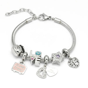 Plating Heart Girls House Charms Chain Bracelet
