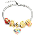 Plating Heart Girls House Charms Chain Bracelet
