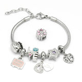Plating Heart Girls House Charms Chain Bracelet