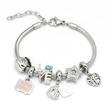 Plating Heart Girls House Charms Chain Bracelet