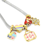 Plating Heart Girls House Charms Chain Bracelet