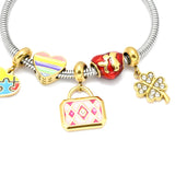 Plating Heart Girls House Charms Chain Bracelet